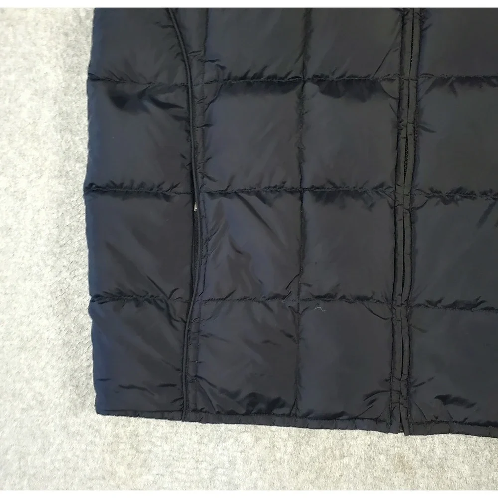 Eddie Bauer Goose Down Puffer Vest Mens Sz Large Black Quilted Full Zip Pockets